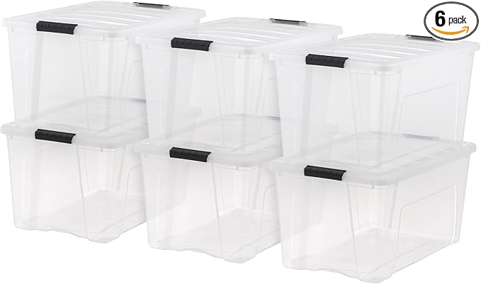 IRIS USA 6-Pack 72 Quart Storage Bins with Lids Sleek and modern living room in a luxury villa